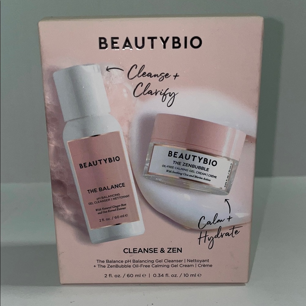 Beautybio Cleanse & Zen Face Travel Size Cleanser & Gel Cream Set